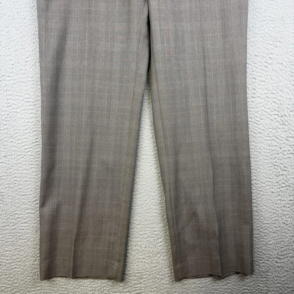 Banana Republic Dress Pants Mens 35x32 Gray Wool Modern‎ Fit Plaid Trousers